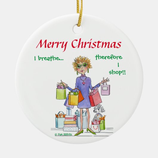 Ik Breathe dus ik ga schetsen van rijke dame Keramisch Ornament (Voorkant)