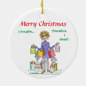 Ik Breathe dus ik ga schetsen van rijke dame Keramisch Ornament (Achterkant)