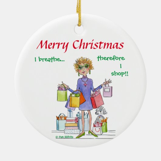 Ik Breathe dus ik ga schetsen van rijke dame Keramisch Ornament (Achterkant)