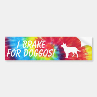 Ik breek af voor Doggos Tie Dye Bumpersticker