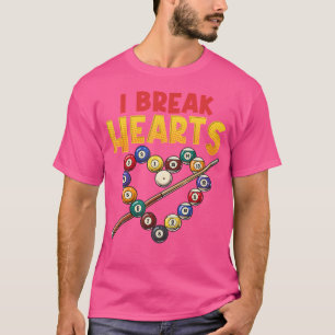 Ik breek harten grappige biljartspeler Pool Stick T-shirt