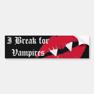 Ik breek voor Vampires Red Lips Bumper Bumpersticker