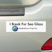 Ik breek voor Zee glas, zeemleder... Bumpersticker (Op auto)