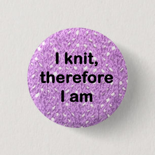 "Ik brei, daarom ben ik" badge Ronde Button 3,2 Cm