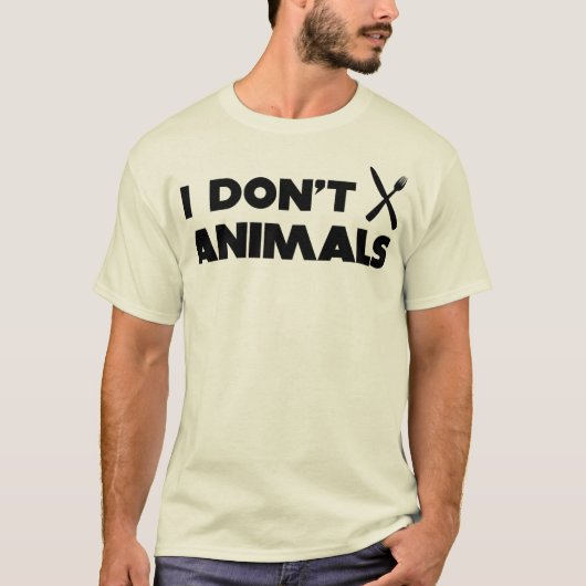 Ik brei geen efork-dieren t-shirt (Voorkant)
