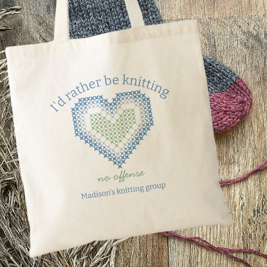 Ik brei liever een hartenbreigroep tote bag