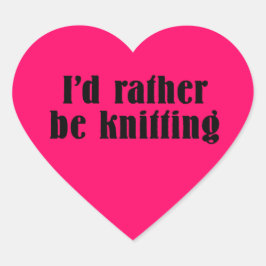 Ik brei liever roze hart sticker