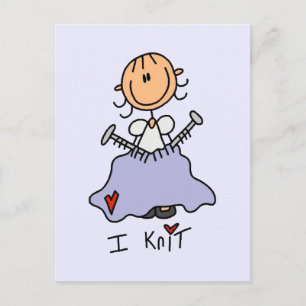 Ik Brei Stick Figure T-shirts en Cadeaus Briefkaart