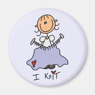 Ik Brei Stick Figure T-shirts en Cadeaus Magneet
