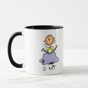 Ik Brei Stick Figure T-shirts en Cadeaus Mok