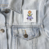 Ik Brei Vierkante Button 5,1 Cm (In situ)