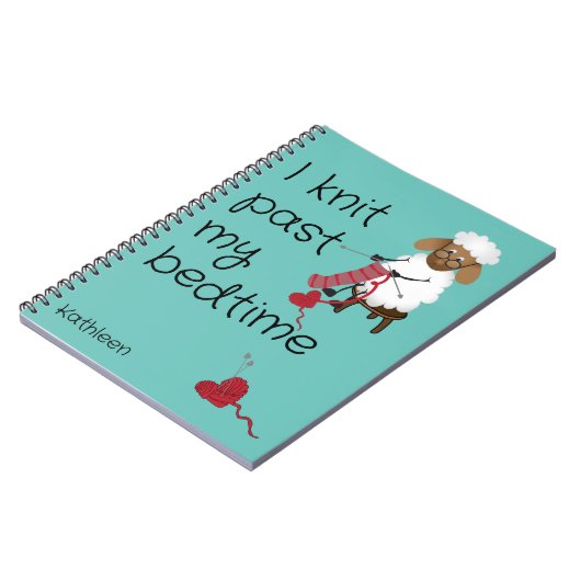 Ik brei voorbij mijn bedtijd Sheep Custom Notitieb Notitieboek (Linkerzijde)