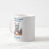 Ik brei zodat ik mensen niet vermoord Grappige mok (Voorkant links)