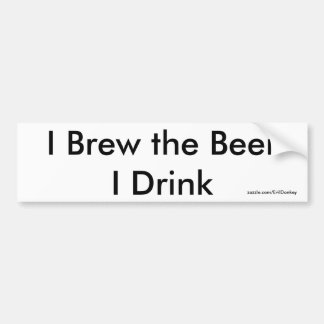 Ik breid de beer die ik Drink Bumpersticker White