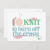 Ik breid uit - Knitters Funny Gezegde  Typografie Briefkaart (Voorkant / Achterkant)