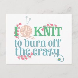 Ik breid uit - Knitters Funny Gezegde Typografie Briefkaart