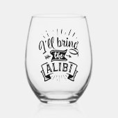 Ik breng de Alibi Drinkware Set Wijnglas Zonder Voet (Voorkant)