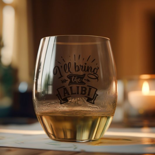 Ik breng de Alibi Drinkware Set Wijnglas Zonder Voet