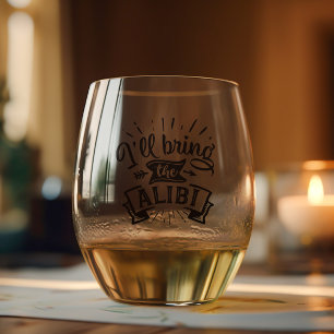 Ik breng de Alibi Drinkware Set Wijnglas Zonder Voet