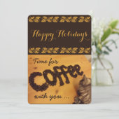 Ik breng de koffie-Kaart van RoseWrites Feestdagenkaart (Staand voorkant)