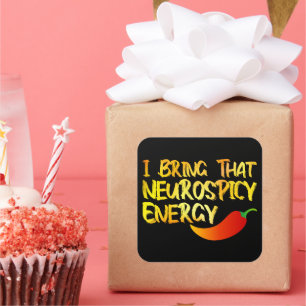 Ik breng die neurospicy Energy Cool Neurospicy ADH Vierkante Sticker