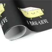 Ik Brie-live Positieve Brie Cheese Pun Dark BG Cadeaupapier (Rol Hoek)