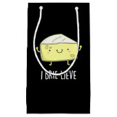 Ik Brie-live Positieve Brie Cheese Pun Dark BG Klein Cadeauzakje (Voorkant)