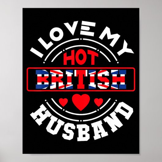 Ik Britse echtgenoot Union Jack Poster (Voorkant)