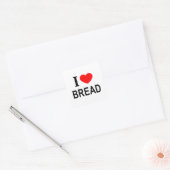Ik ❤️ BROOD Ik HOU VAN BROOD Ik HEB BROOD LIEF Vierkante Sticker (Envelop)
