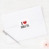 Ik ❤️ BUBBLE THEE Ik HOU VAN BUBBLE THEE Ik HART B Vierkante Sticker (Envelop)