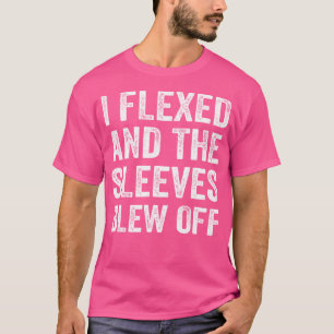 Ik buigde Sleeves blies af grappige bodybuilder we T-shirt