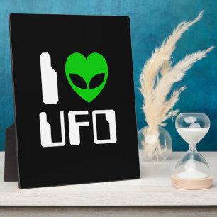 Ik buitenaards hart UFO Fotoplaat