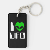 Ik buitenaards hart UFO Sleutelhanger (achterkant)