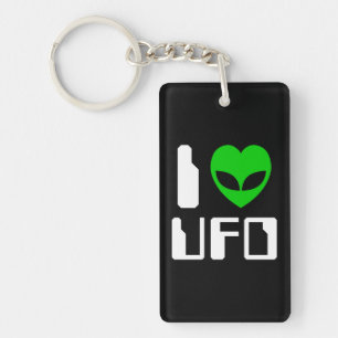 Ik buitenaards hart UFO Sleutelhanger