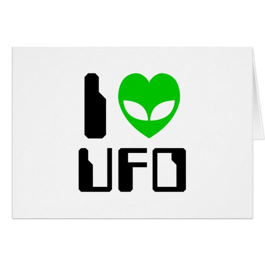 Ik buitenaards hart UFO wenskaart (Voorkant Horizontaal)