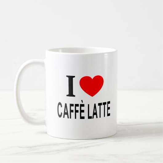 Ik ❤️ CAFFÈ LATTE Ik HOU VAN CAFFÈ LATTE Ik HEB CA Koffiemok (Links)