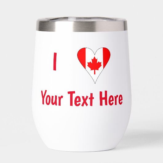 Ik (Canadese vlag hart) uw rode tekst (Achterkant)
