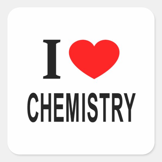 IK ❤️ CHEMISTRY DAT IK VAN CHEMISTRY I HEART CHEMI VIERKANTE STICKER (Voorkant)
