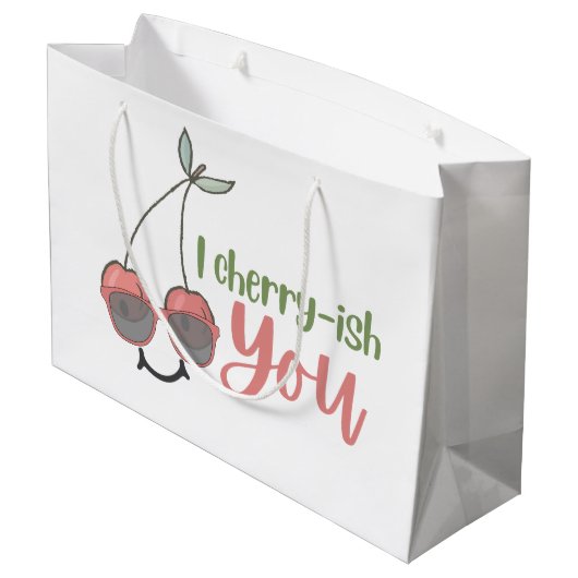 Ik Cherry-ish You Gift Bag Groot Cadeauzakje (Achterkant Gekanteld)