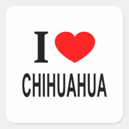 IK ❤️ CHIHUAHUA I LIVE CHIHUAHUA I HEART CHIHUAHUA VIERKANTE STICKER