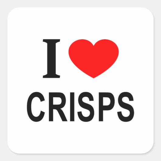 Ik ❤️ CHIPS Ik hou van CHIPS Ik HEART CHIPS Vierkante Sticker (Voorkant)