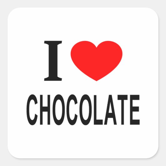 Ik ❤️ CHOCOLADE Ik HOU VAN CHOCOLADE Ik HART CHOCO Vierkante Sticker (Voorkant)