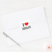 Ik ❤️ CHOCOLADE Ik HOU VAN CHOCOLADE Ik HART CHOCO Vierkante Sticker (Envelop)