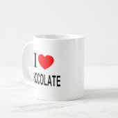 IK ♥ CHOCOLADE IK HOU VAN CHOCOLADE IK HART CHOCOL KOFFIEMOK (Voorkant links)