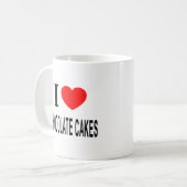 Ik ❤️ CHOCOLADE TAARTEN IK HOU VAN CHOCOLADE TAART Koffiemok (Voorkant links)