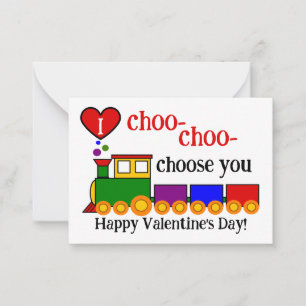 Ik Choo Choo Kies jou Valentijnsdag Kind klas Notitiekaartje