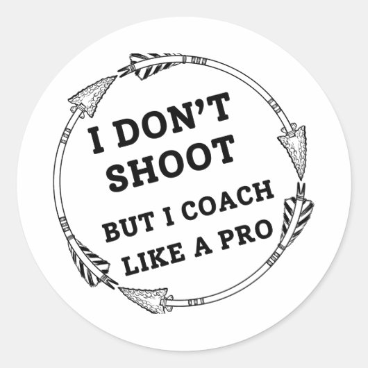 Ik coach als een pro | Boogschieten papa Ronde Sticker (Voorkant)