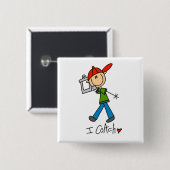 Ik Coach Vierkante Button 5,1 Cm (Voorkant /achterkant)