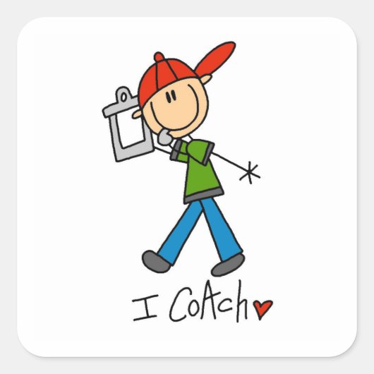Ik Coach Vierkante Sticker (Voorkant)