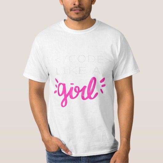 Ik code als een meisje die een binaire coderingsco t-shirt (Voorkant)